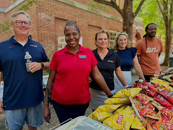 staff members passed out snacks and guidance